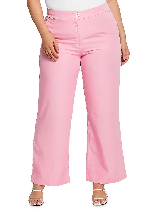 Huge Price Cuts Await!Plus Womens Textured High Rise Capri Pants