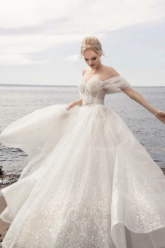 More Discounts, More Joy!Sequin and Crystals Wedding Dresses Off-the-shoulder