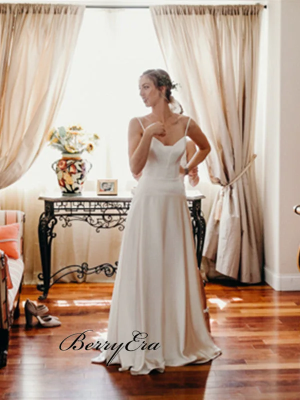 Stock Up and Save!Simple Spaghetti Straps Wedding Dresses, Popular Cheap Bridal Gowns Stock Up and Save!Simple Spaghetti Straps Wedding Dresses, Popular Cheap Bridal Gowns
