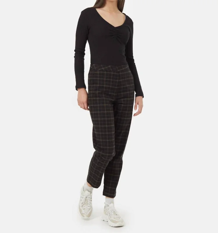 Shop Smart, Save Big!Soft Ecotwill Cropped Pants In Alpine Plaid Black Fossil