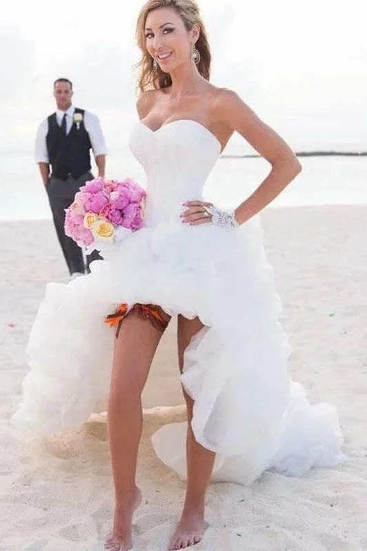 Save More When You Shop More!Strapless High Low Bridal Dresses for Beach Weddings