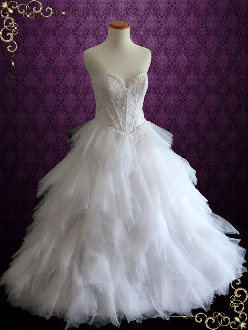 Score Big Savings Today!Princess Ball Gown Wedding Dress with Tulle Ruffles and Sparkly Bodice CHARLENE