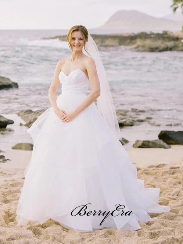 Savings You Can’t Ignore!Sweetheart A-line Tulle Wedding Dresses, Strapless Elegant Beach Wedding Dresses Savings You Can’t Ignore!Sweetheart A-line Tulle Wedding Dresses, Strapless Elegant Beach Wedding Dresses