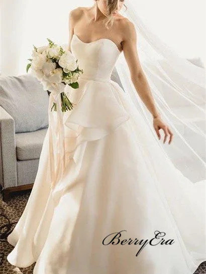 Your Dream Deal is Here!Sweetheart Long A-line Chic Design Ivory Long Wedding Dresses