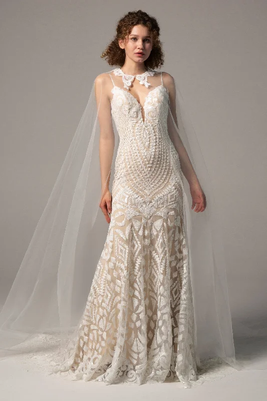 Buy More, Save More!Trumpet-Mermaid Chapel Train Lace Wedding Dress CW2380
