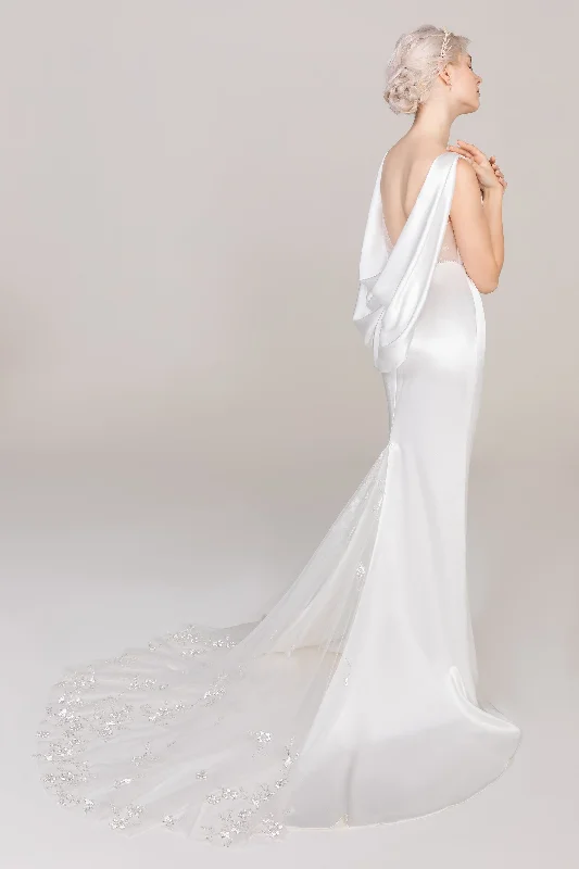 Shop Before It’s Gone!Trumpet-Mermaid Court Train Satin Wedding Dress CW2414