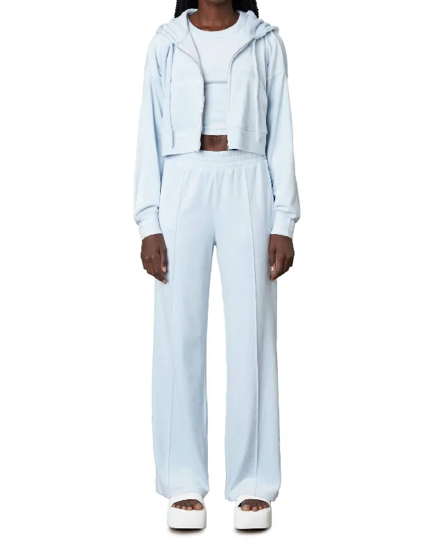 Save Up to 50% Off!Velour Wide Leg Pant In Chambray