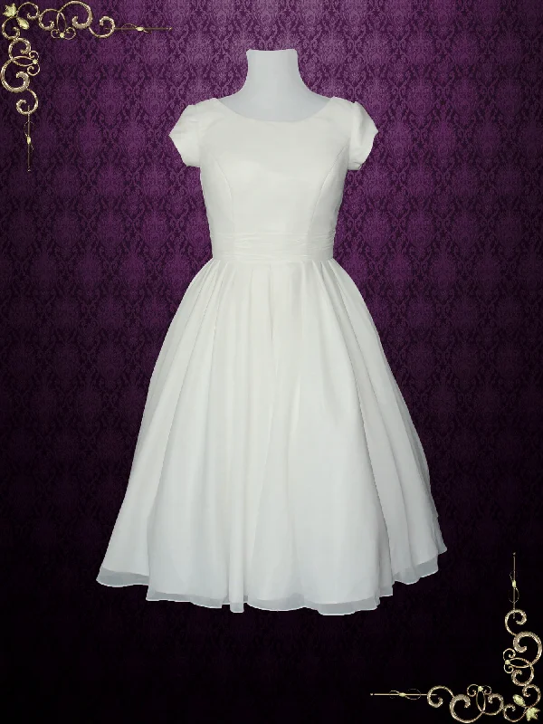 Save More Than Ever!Modest Chiffon Short Wedding Dress RAYLENE
