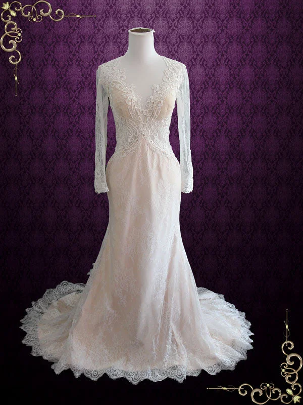 Amazing Prices You Can’t Resist!Vintage Style Keyhole Lace Wedding Dress with Plunging Neck | Amber Amazing Prices You Can’t Resist!Vintage Style Keyhole Lace Wedding Dress with Plunging Neck | Amber