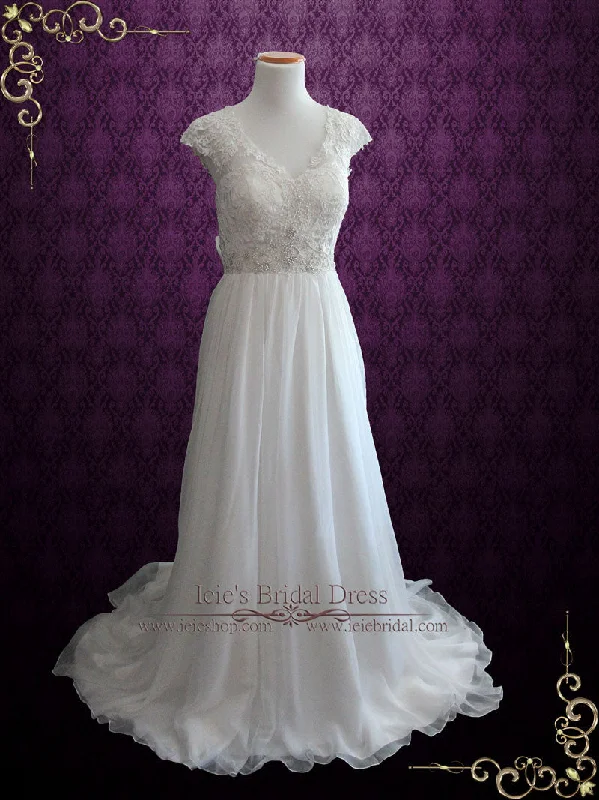 Snag the Best Prices Now!Destination Beach Chiffon Wedding Dress with Lace  AMILIA