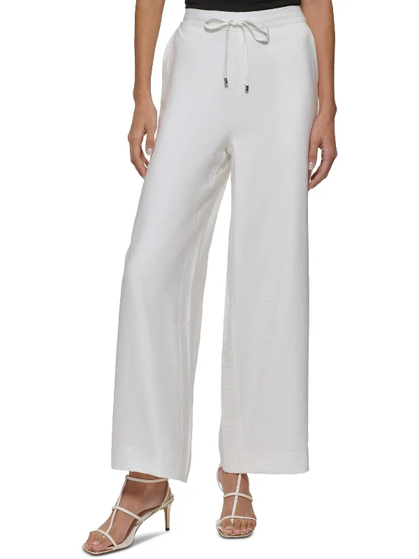 Seasonal Sale – Shop Now!Womens Drawstring Rayon Wide Leg Pants