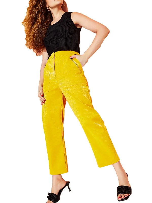 Bigger Savings, Better Shopping!Womens Faux Leather High Rise Straight Leg Pants