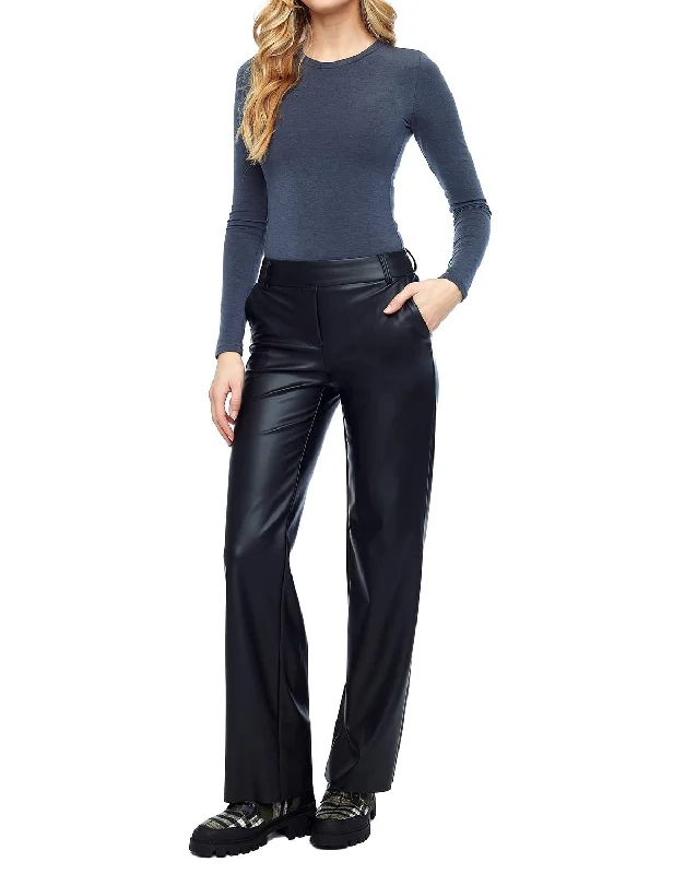 Limited Edition, Limited Price!Yaelle Vegan Soft Leather Ankle Pant In Black