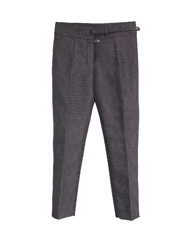 Get the Best for Less!Yves Saint Laurent Pants Jacquard Print Pants in Grey Polyamide