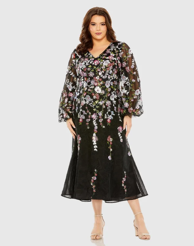 Massive Price Cuts!Puff Sleeve Embellished A Line Dress