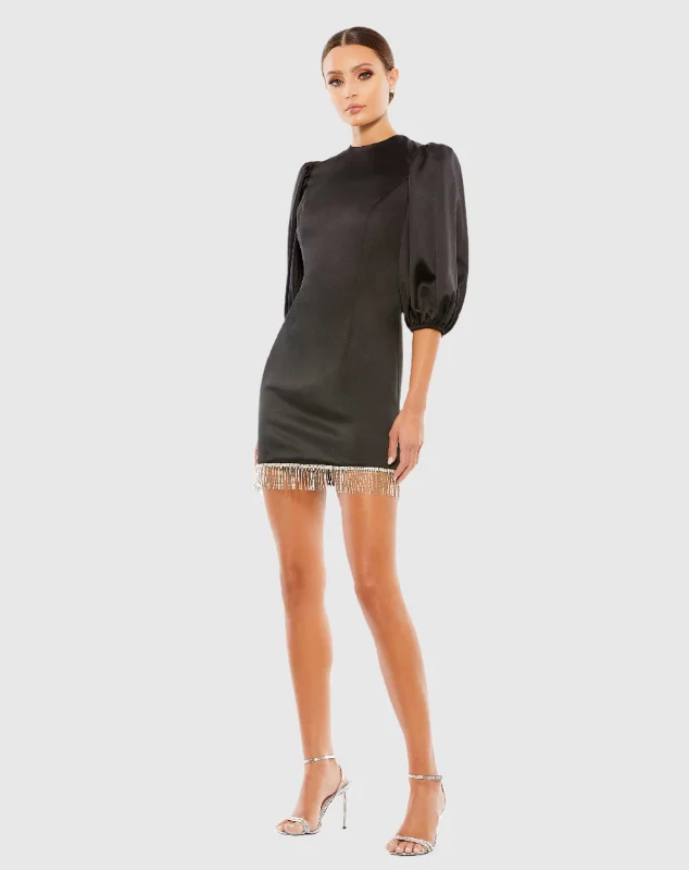 Mega Sale Happening Now!Beaded Fringe Hem Mini Dress