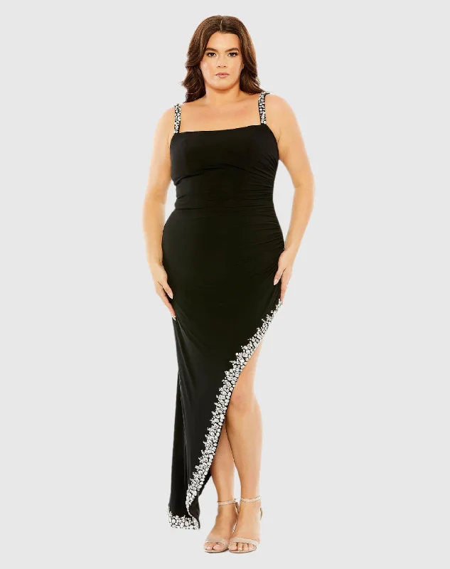 Save More with Every Purchase!Asymmetrical Embellished Hem Line Gown