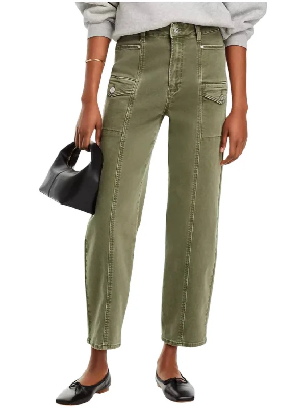 Lowest Prices Guaranteed!Alexis Cargo Barrel Leg Pants In Vintage Green