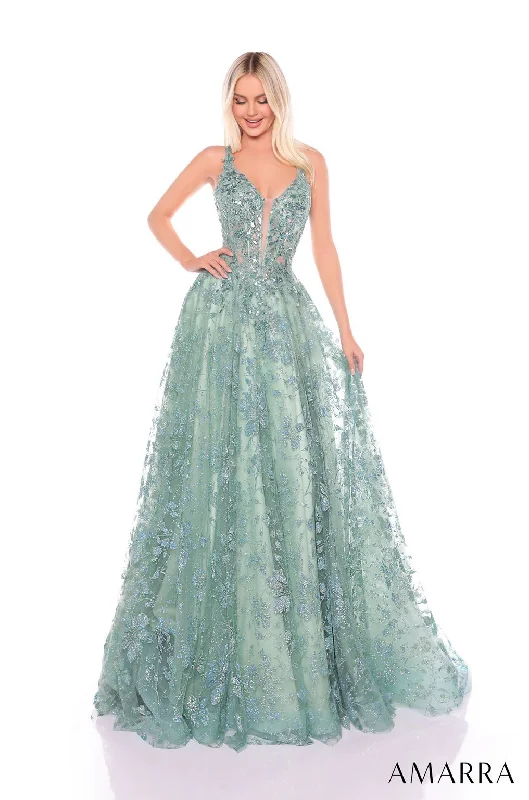 Don’t Wait – Deals Won’t Last!Amarra 88126 Formal Long Floral A Line Prom Dress