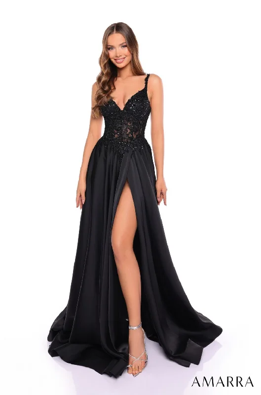 Shop the Hottest Deals!Amarra 88128 Beaded Long Formal Slit Prom Dress