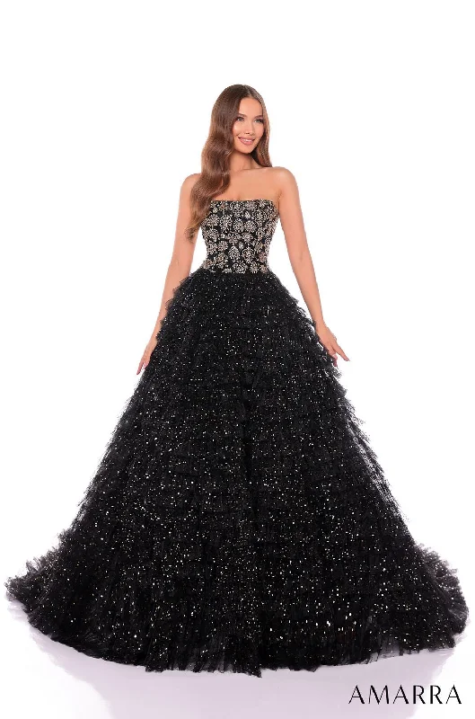 Act Fast – Limited Time Savings!Amarra 88129 Long Beaded A Line Tiered Formal Prom Dress
