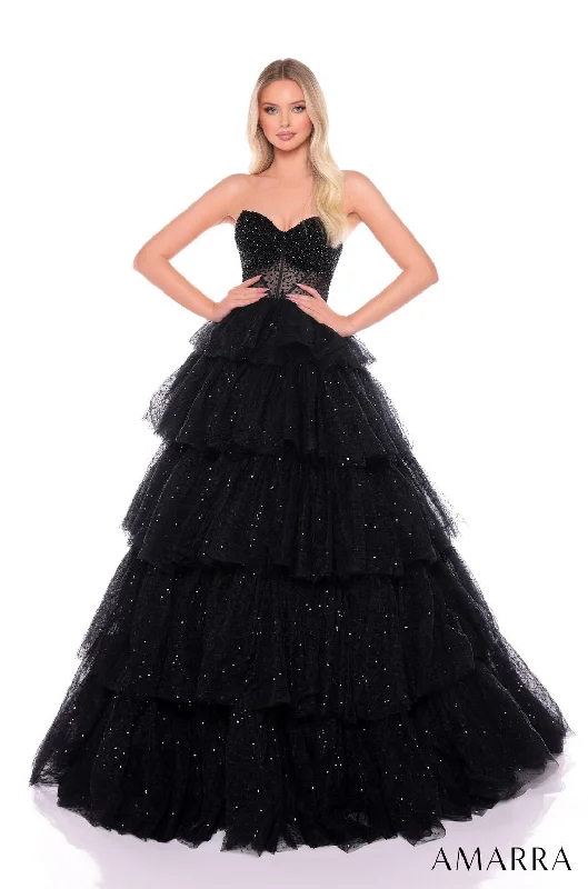 Best Price of the Season!Amarra 88131 A Line Long Glitter Formal Prom Dress