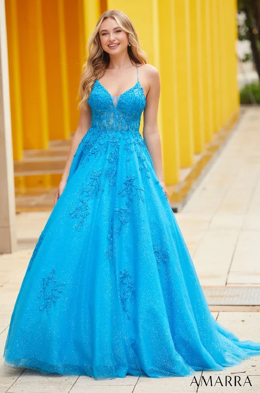 Your Dream Deal is Here!Amarra 88536 Long Lace Applique Ball Gown Formal Prom Dress