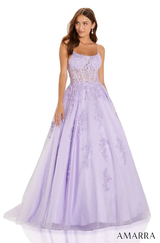 Steals and Deals Await!Amarra 88584 Long Glitter Ball Gown Prom Dress