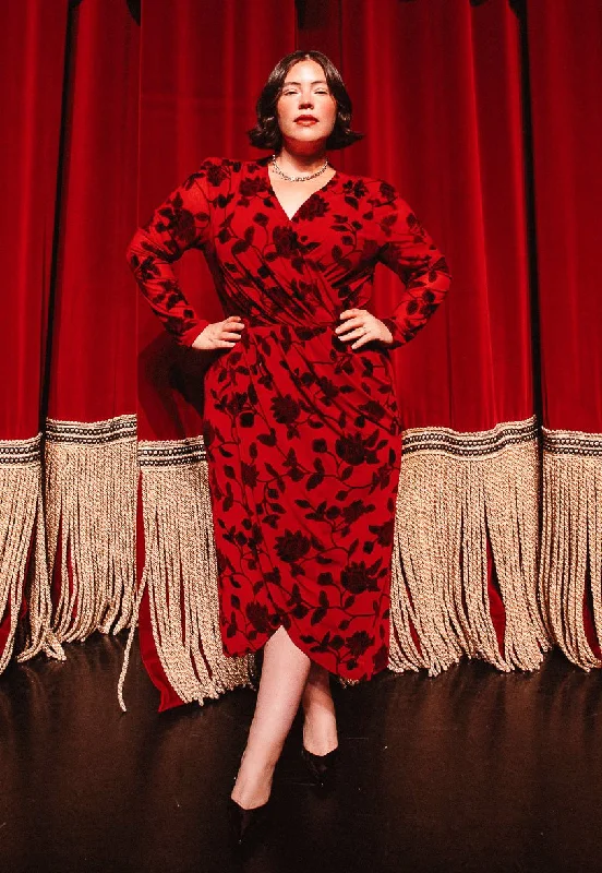 Buy One, Get One Free!Amaya Burnout Dress in Red - FINAL SALE