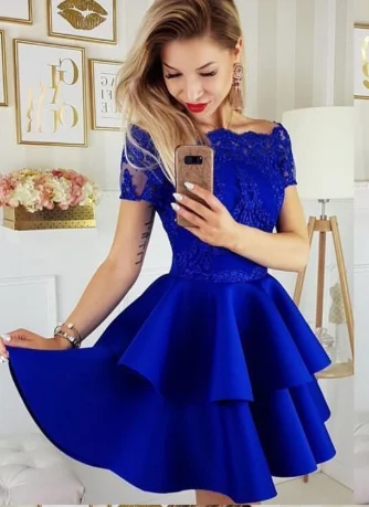 Upgrade for Less!Beautiful Cute A Line Off the Shoulder Royal blue homecoming dress cg2131