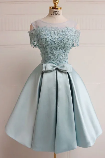 Shop Now and Save!BLUE LACE SHORT HOMECOMING DRESS, BLUE LACE BRIDESMAID DRESS cg2396