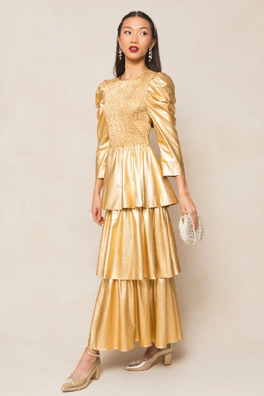 Best Offers of the Month!Circe Dress in Metallic Gold
