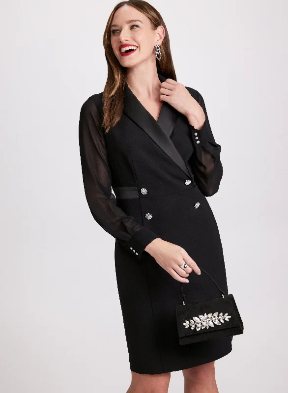 Buy More, Save More!Crepe Tuxedo Blazer Dress