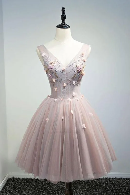 Shop More, Spend Less!Customized Appealing Short V Neckline Lace Short Homecoming dress cg2281