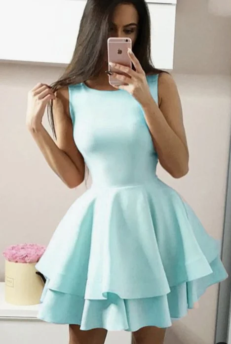 Special Offer – Act Fast!Cute A Line Satin Ruffle Homecoming Dresses cg2019