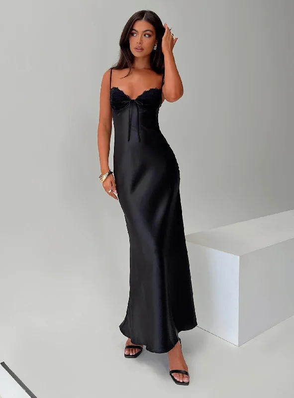 Your Discount is Waiting!Fadyen Bias Cut Maxi Dress Black Petite