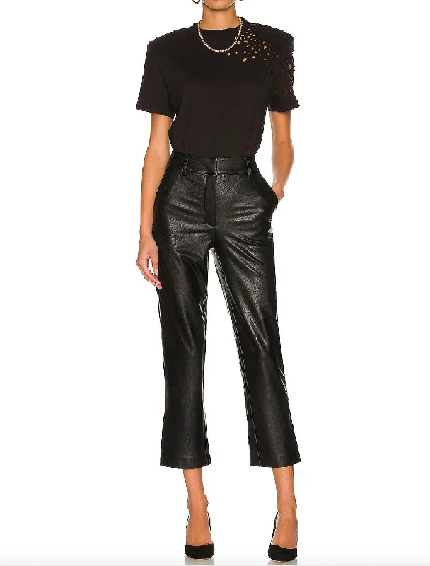 Exclusive Offers You’ll Love!Faux Leather 7/8 Trouser In Black