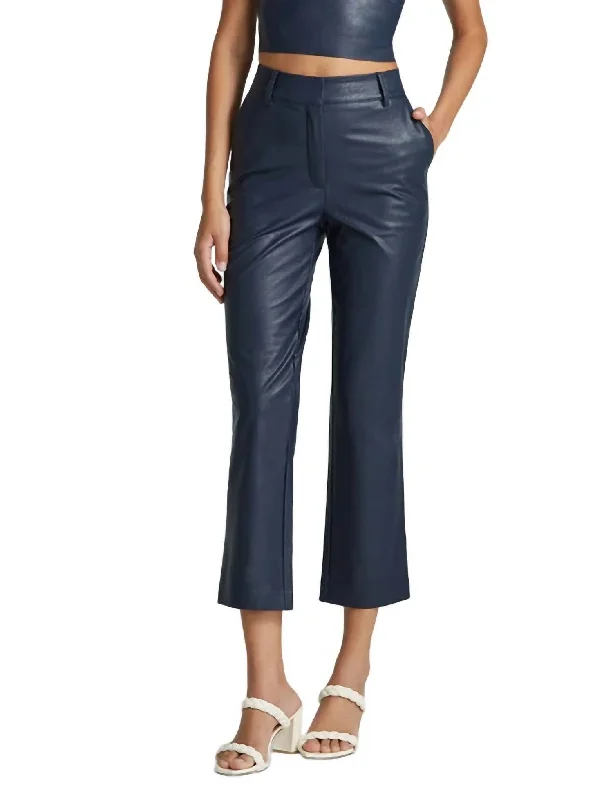 Biggest Sale of the Season!Faux Leather 7/8 Trouser In Navy