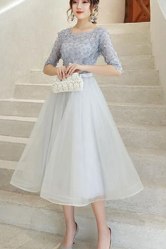 The Best Deals Won’t Wait!Half Sleeve Patchwork Contrast Tulle A-line Dress