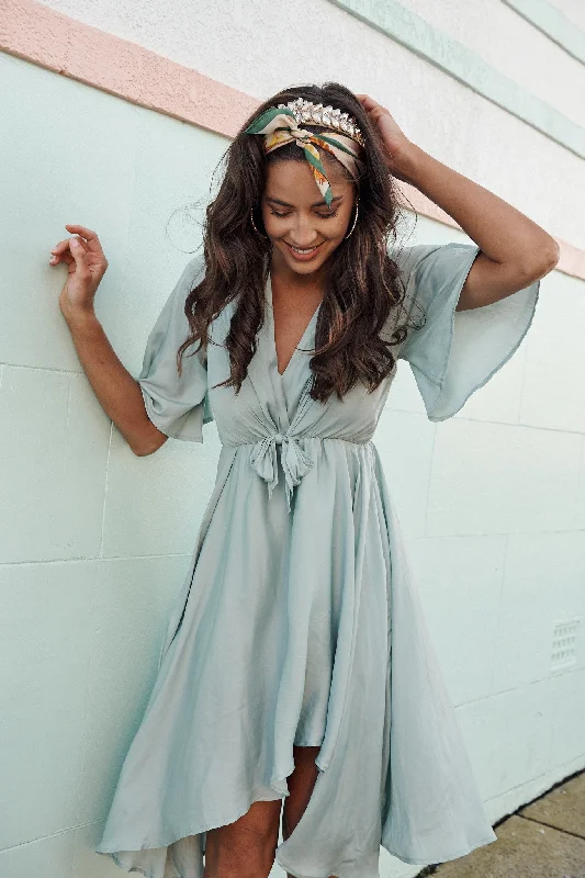 One Click Away from Big Savings!Helsinki Dress In Pale Green Satin