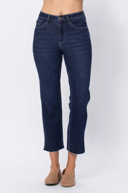 Your Favorite Items on Sale Now!Hi Waist Cropped Straight Leg In Dark Wash