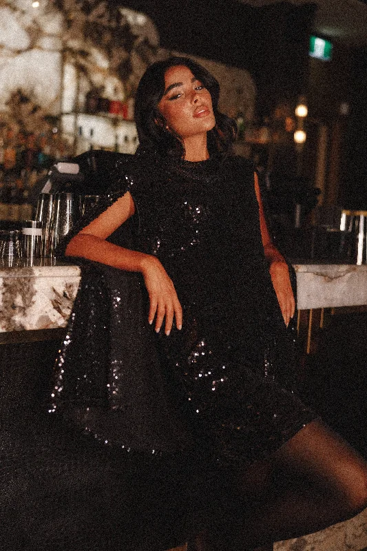 The Best Deals Won’t Wait!Jemima Mini Dress - Black Sequin