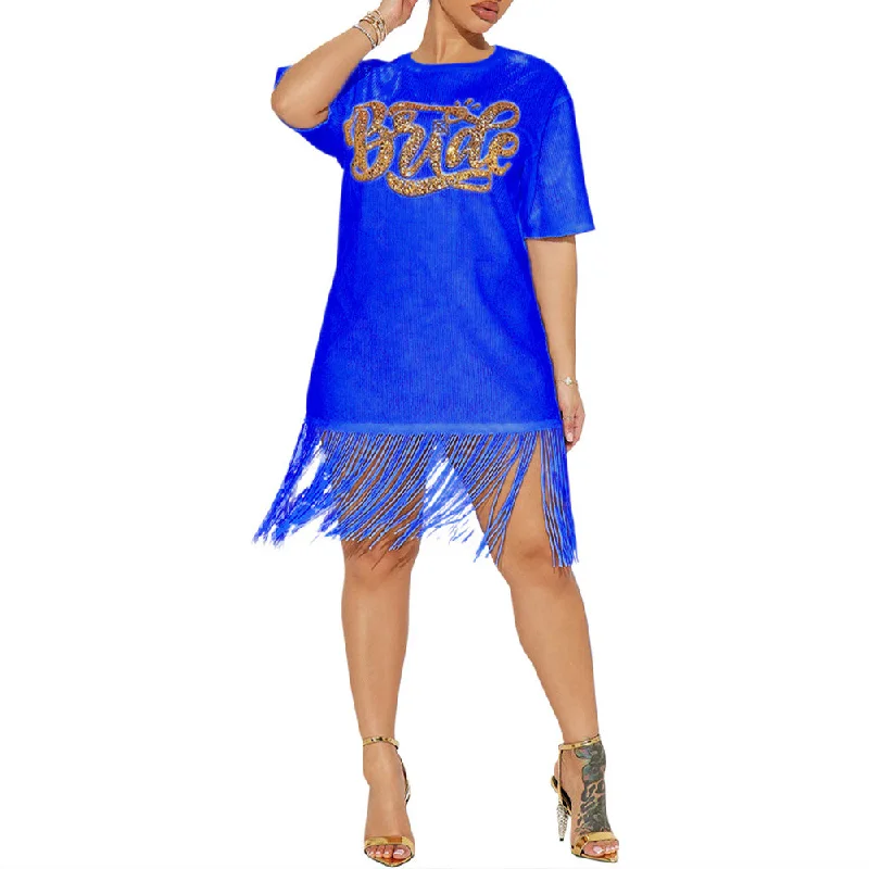 Incredible Savings Inside!MALYBGG Women's Loose Casual Fringed Dress 901117LY