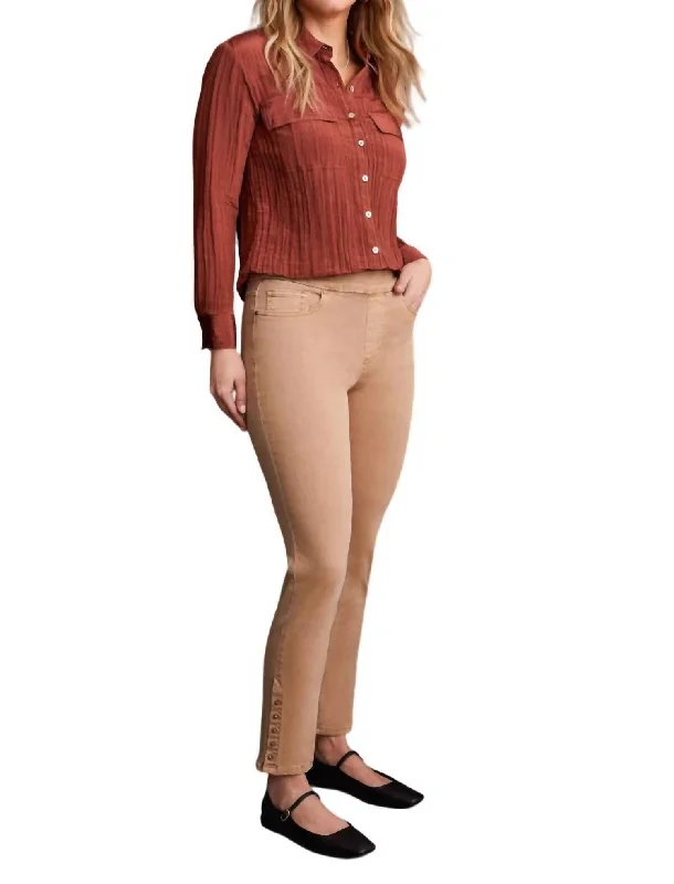 Unlock Huge Savings Now!Pull On Ankle Pants In Tan