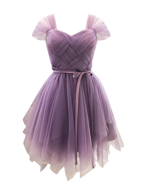 Your Favorite Items on Sale Now!Purple Sweetheart Stretch Back Tulle Homecoming Dress  cg2176