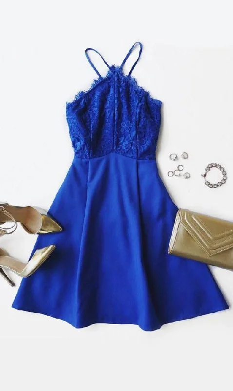 Shop Early, Save Big!Royal Blue Homecoming Dress,Short Dresses,Lace Homecoming Gowns,Fitted Party Dress cg2008