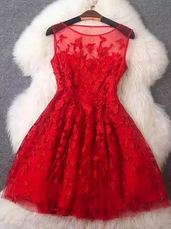 Find the Best Deals Here!Short homecoming dress,red beads Homecoming Dress,lace Homecoming Dress cg2413