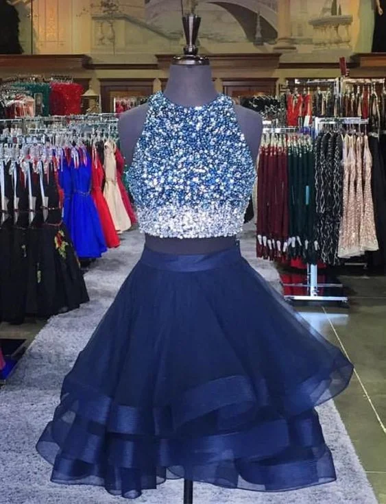 Special Discounts Inside!Short Homecoming Dress Two Piece With Ombre Sequin Beads cg2166