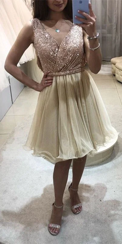 Amazing Prices You Can’t Resist!short tulle ruffles homecoming dresses sequin top cg2277