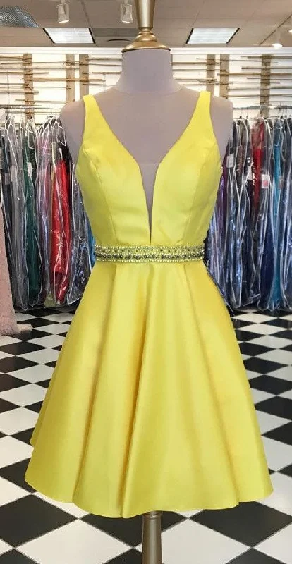 Limited-Time Price Drop!short yellow homecoming dresses, party dresses cg1714
